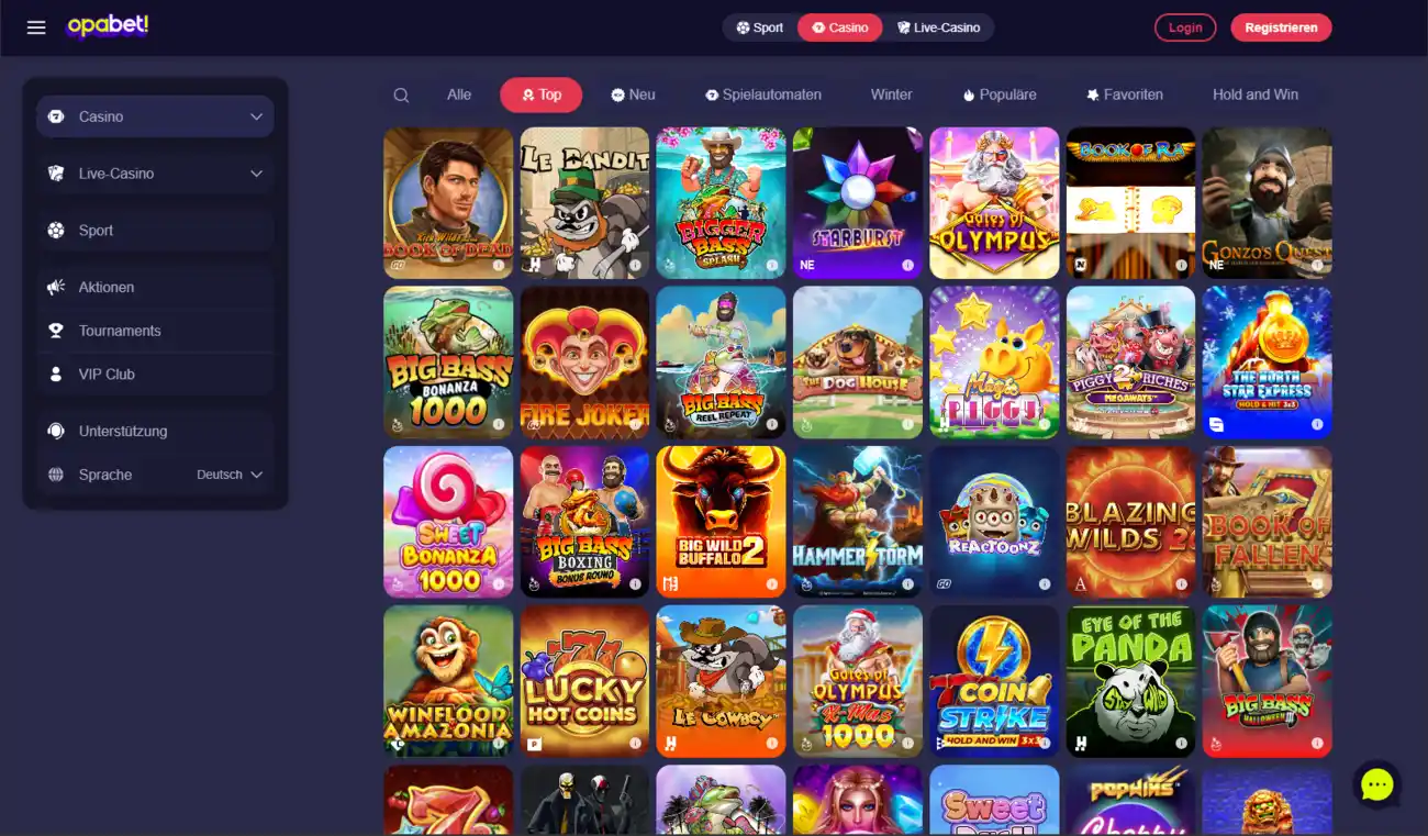 Opabet Casino Slots und Jackpots